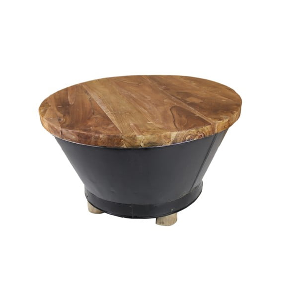 Bucket kisasztal teakfa asztallappal, ⌀ 70 cm - HSM collection