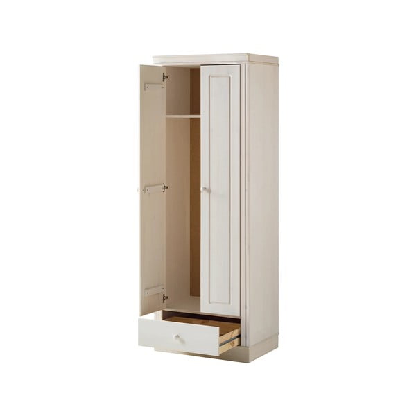 Fehér borovi fenyő ruhásszekrény 65x180 cm Anita – Støraa-image-4