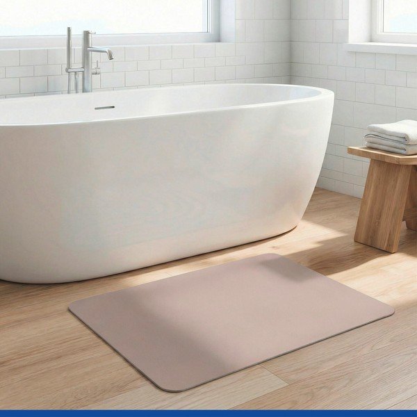 Bézs textil fürdőszobai kilépő 40x60 cm Ecru – Wenko-image-1