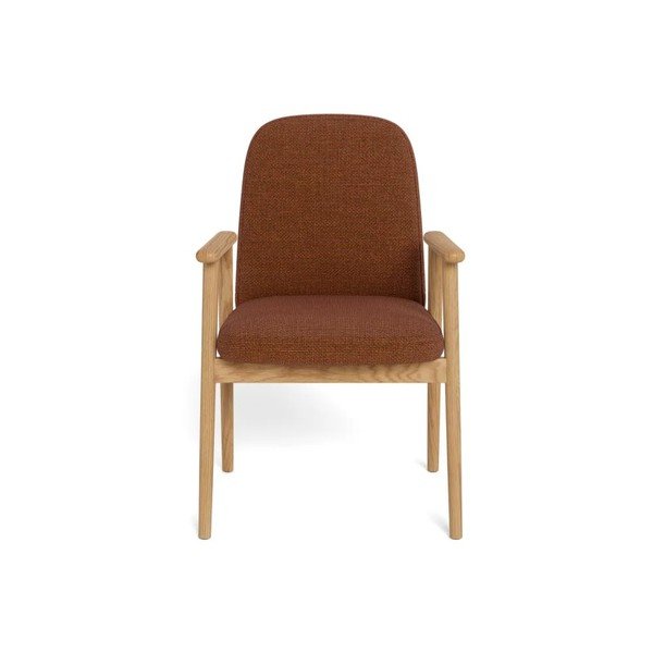 Terrakotta színű kárpitozott karfás étkezőszék szett 2 db-os Calvin – Actona-image-2