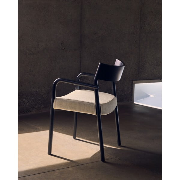 Fekete-bézs étkezőszék Falconera – Kave Home-image-1