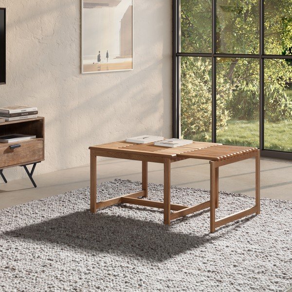 Natúr színű tölgyfa dohányzóasztal 60x70 cm Unai – MOME-image-2