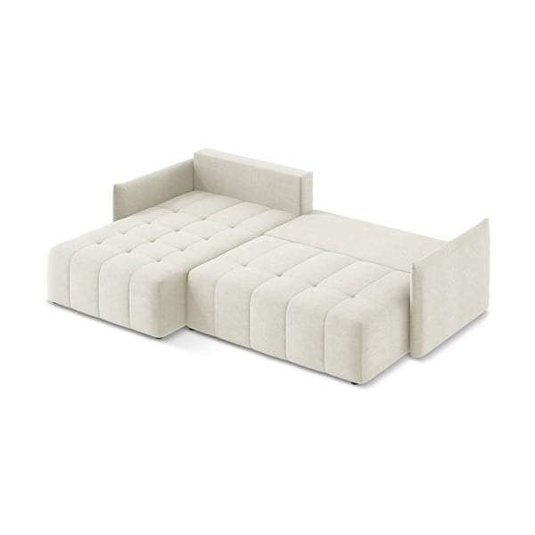 Bézs kinyitható-tárolóhelyes sarokkanapé (bal oldali-heverő résszel) Moku – Makamii-image-4
