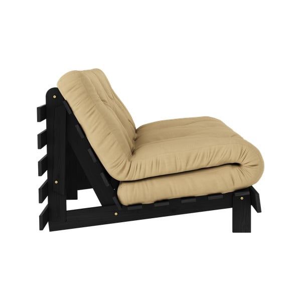 Mustársárga kinyitható kanapé 160 cm Roots Black Night – Karup Design-image-4