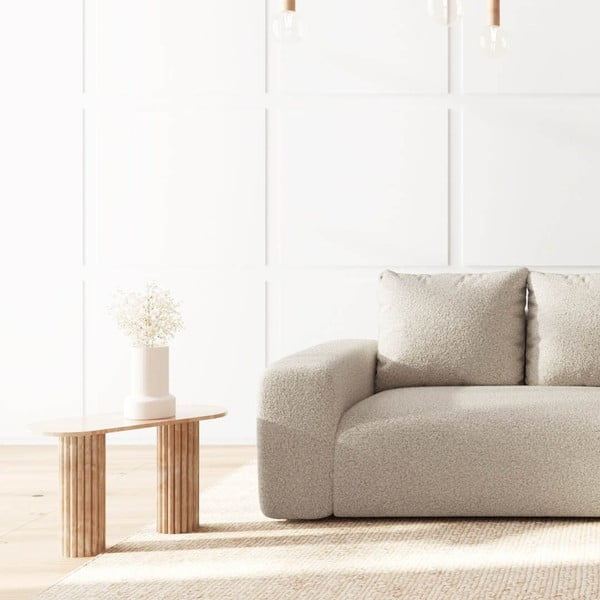 Bézs buklé sarokkanapé (jobb oldali-heverő résszel) Monce – Rodier-image-4