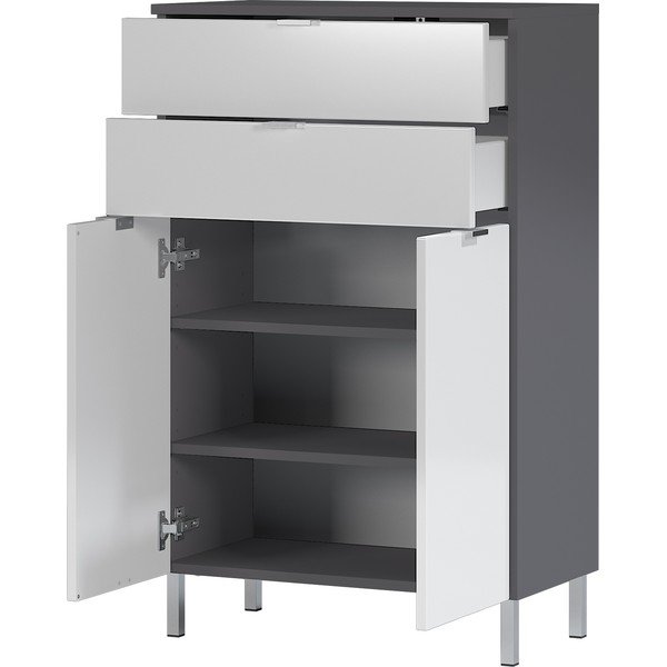 Mauresa fehér-szürke szekrény, magasság 97 cm - Germania-image-2