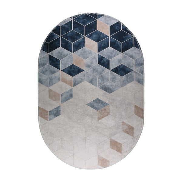 Fehér-kék mosható szőnyeg 80x120 cm – Vitaus