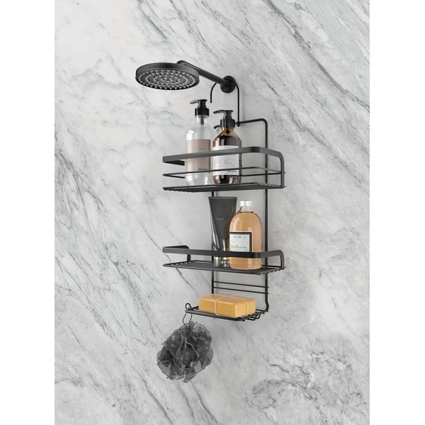 Origin Lava fekete fürdőszobai függőpolc - Metaltex-image-1