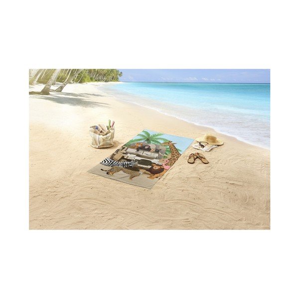 Jeep Jungle strandtörölköző nyomtatott mintával, 75 x 150 cm - Good Morning-image-1