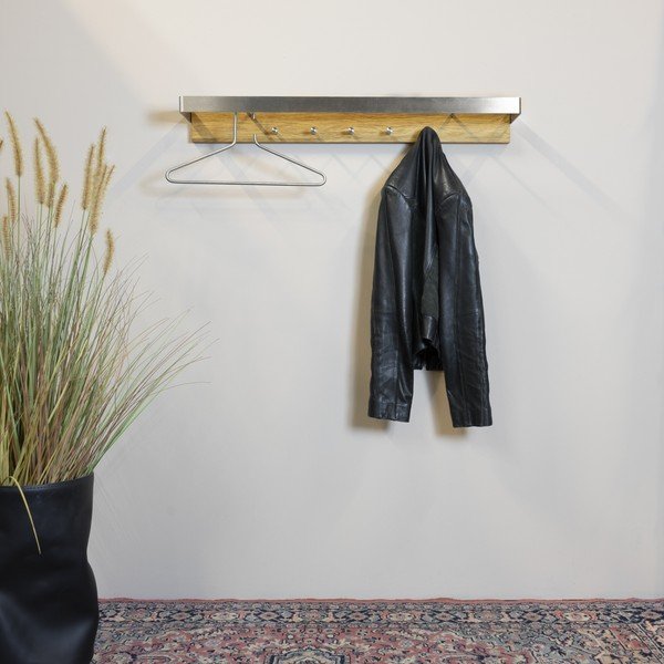 Ezüstszínű-natúr színű fém fali fogas Noa – Spinder Design-image-2