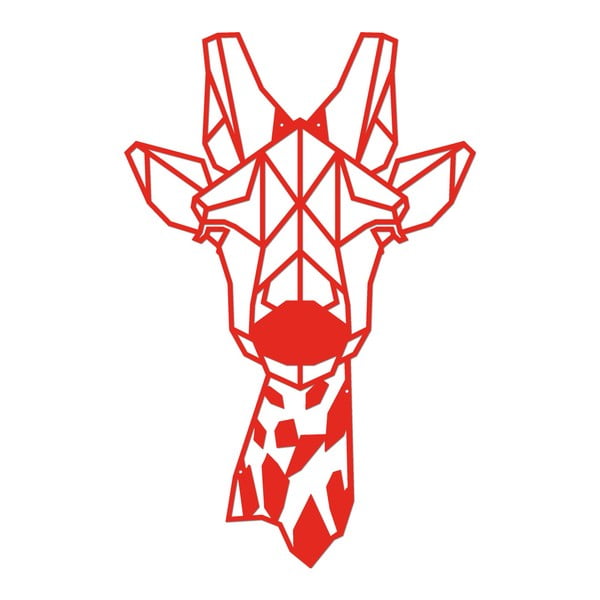 Giraphe piros, fém fali dekoráció
