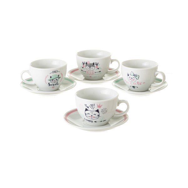 Boho 4 darabos porcelán csészekészet, 160 ml - Unimasa-image-1