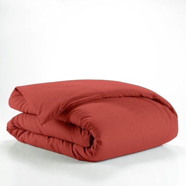 Téglavörös egyszemélyes pamut paplanhuzat 140x200 cm Lina – douceur d'intérieur