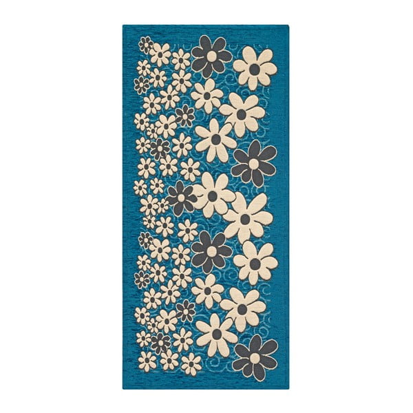 Margherite Avio kék fokozottan ellenálló konyhai szőnyeg, 55 x 115 cm - Webtappeti