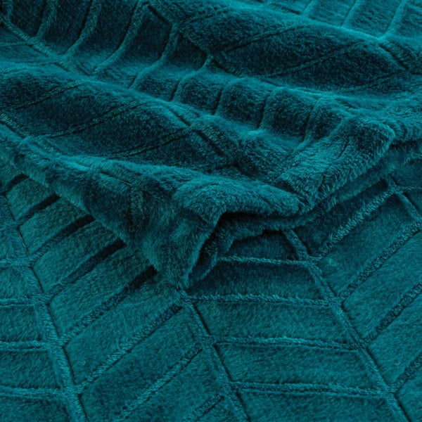 Kék mikroflanel ágytakaró 180x220 cm Arya – douceur d'intérieur-image-2