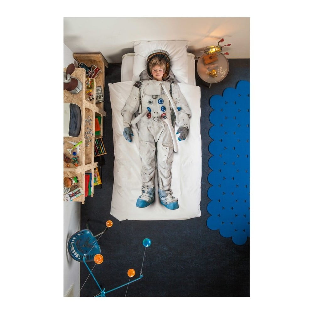 Űrhajós egyszemélyes pamut ágyneműhuzat, 135 x 200 cm - Snurk