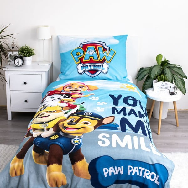 Egyszemélyes pamut gyerek ágyneműhuzat világító hatással 140x200 cm Paw Patrol – Jerry Fabrics-image-2