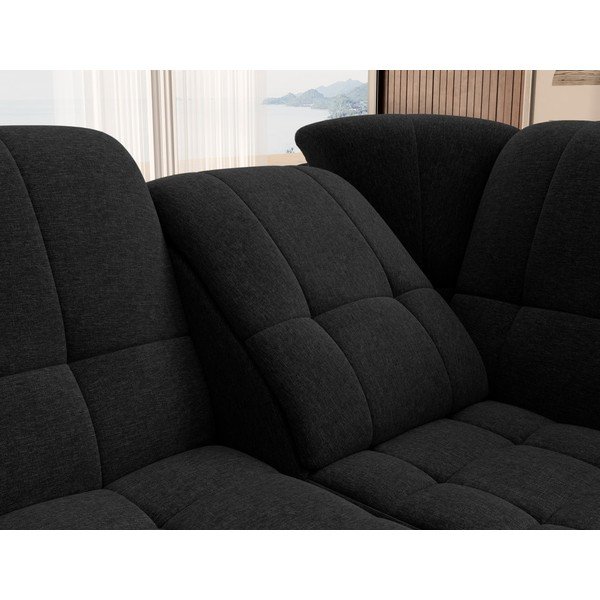 Fekete kinyitható-tárolóhelyes sarokkanapé (jobb oldali-L alakú) Sado – ELTAP-image-1