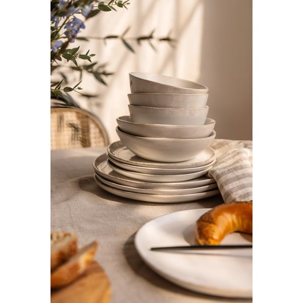 Agyagkerámia étkészlet 24 db-os Snow Heart – Bonami Essentials-image-1