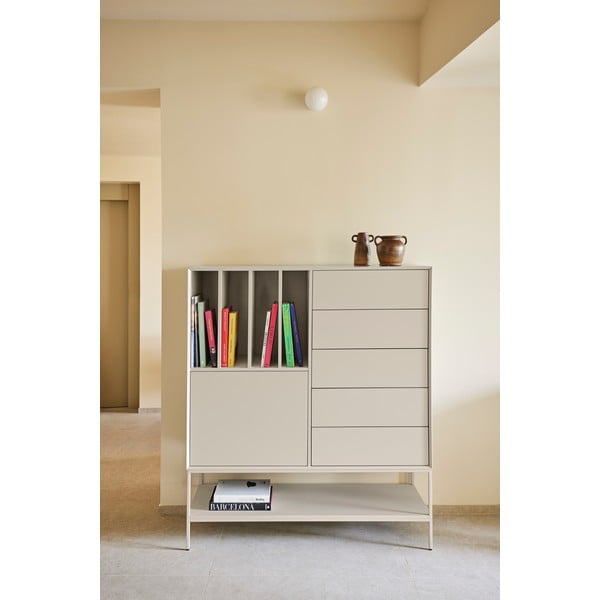 Krémszínű szekrény 120x140x45 cm Platt – Teulat-image-1