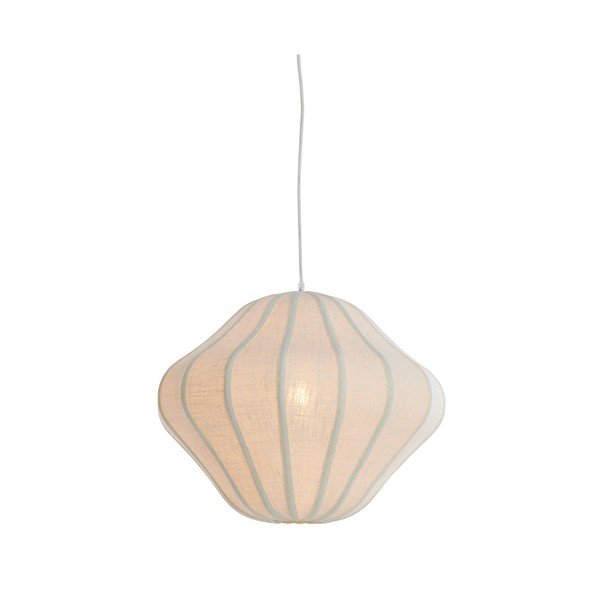 Krémszínű függőlámpa textil búrával ø 10 cm Sukau – Light & Living-image-2