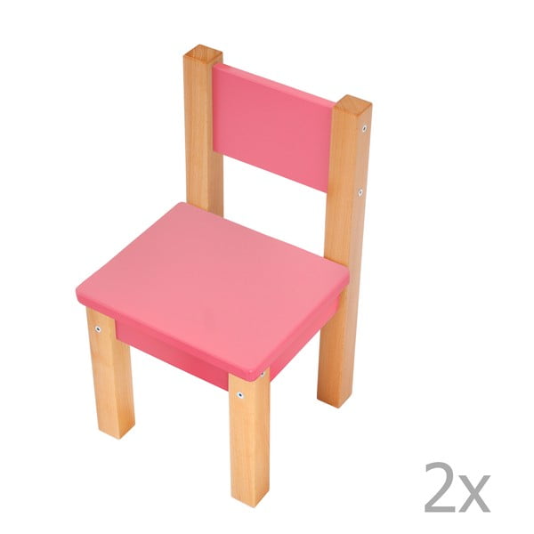 Mario rózsaszín gyerekszék-készlet, 2 részes - Mobi furniture
