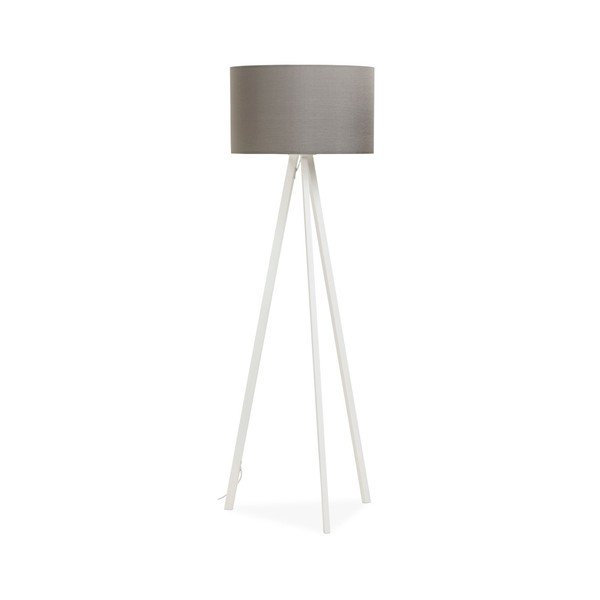 Trivet állólámpa fehér szerkezettel és szürke búrával - Kokoon-image-4