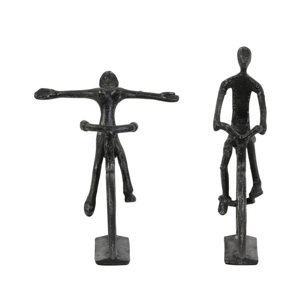 Fém szobor készlet 2 db-os 22 cm Cyclists – Light & Living-image-2