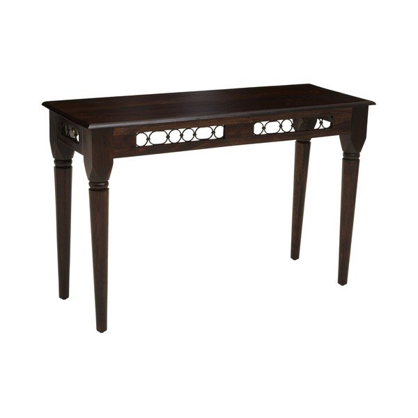 Sötét natúr színű rózsafa konzolasztal 45x120 cm Srina – Premier Housewares