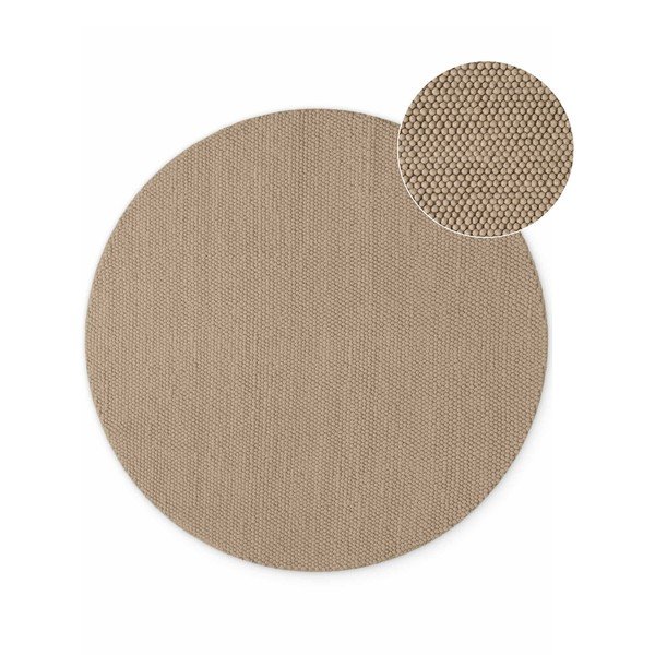 Natúr színű kézi szövésű gyapjú kerek szőnyeg ø 200 cm Richmond Diana – Ted Baker