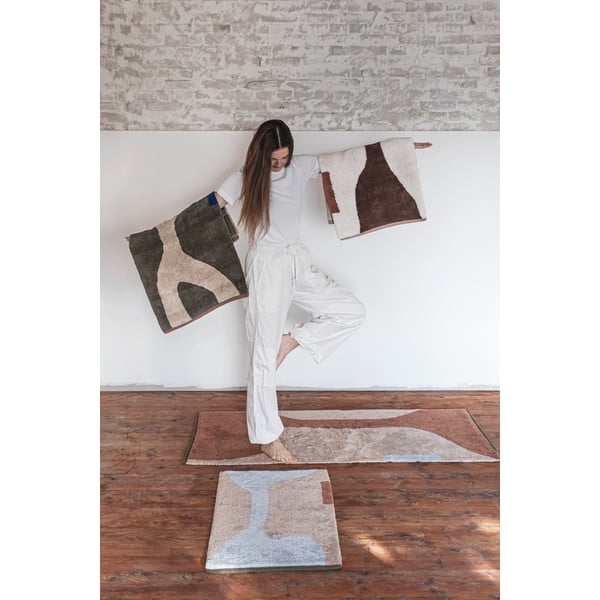 Téglavörös-bézs mosható pamut szőnyeg 50x80 cm Figura – Mette Ditmer Denmark-image-2