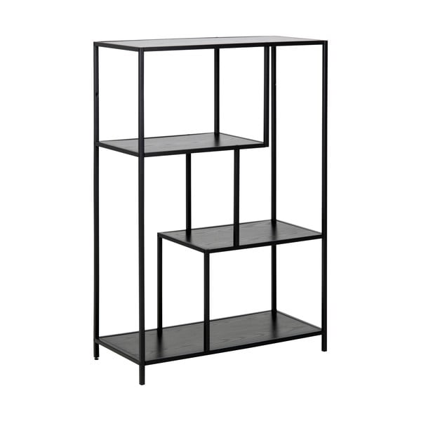 Fekete könyvespolc 77x114 cm Seaford – Actona-image-2