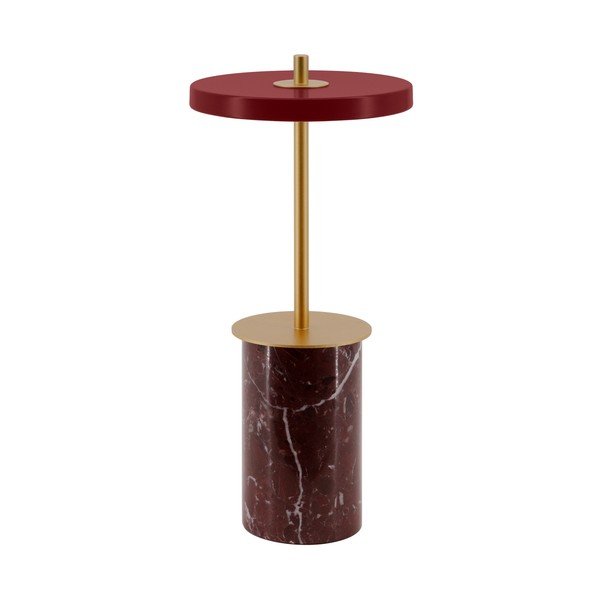 Piros márvány LED dimmelhető asztali lámpa fém búrával (magasság 25,5 cm) Asteria Move Mini – UMAGE