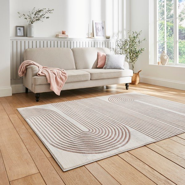 Rózsaszín-világosszürke szőnyeg 160x220 cm Apollo – Think Rugs-image-2