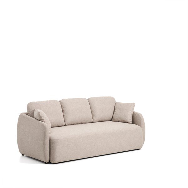 Bézs zsenília kinyitható kanapé 218 cm Laira – Kave Home-image-2