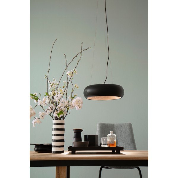 Fekete LED dimmelhető függőlámpa fém búrával ø 40 cm Wood – Fischer & Honsel-image-2