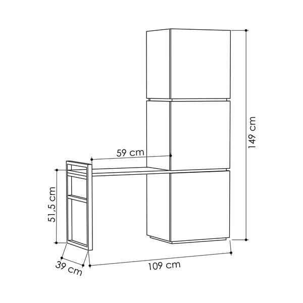 Mello Oak tölgyfamintás cipősszekrény, fali akasztóval-image-3