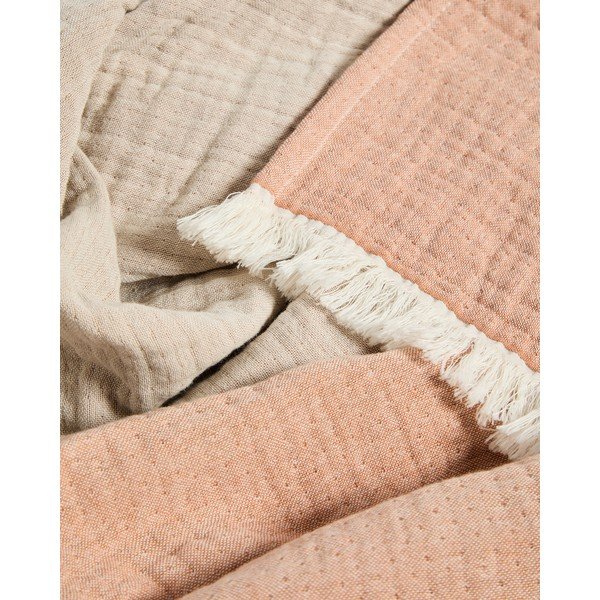 Lazacszínű muszlin gyerek takaró 130x170 cm Nafine – Kave Home-image-1