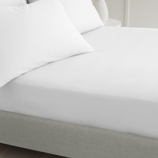 Fehér gumis pamut-perkál lepedő 90x190 cm Cotton Percale – Bianca-image-2