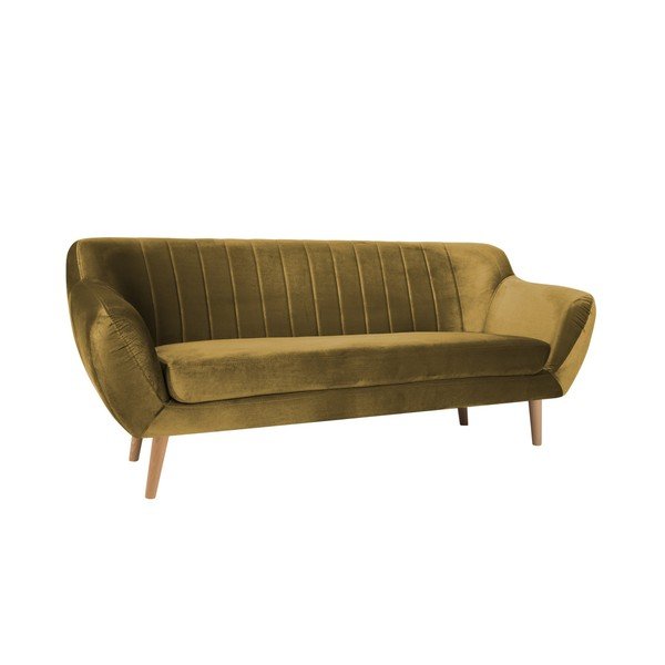 Benito mustársárga 3 személyes kanapé - Mazzini Sofas-image-2
