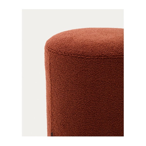 Terrakotta színű buklé puff Kaeli – Kave Home-image-2