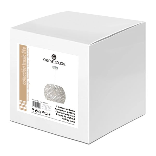 Krémszínű függőlámpa bambusz búrával ø 35 cm – Casa Selección-image-4