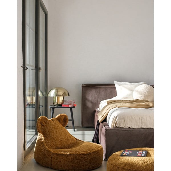 Barna buklé gyerek babzsákfotel Round – Wigiwama-image-3