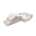 Krémszínű kordbársony habszivacs játszótér 6 db-os magasság 40 cm 100x35 cm Montessori – Meowbaby
