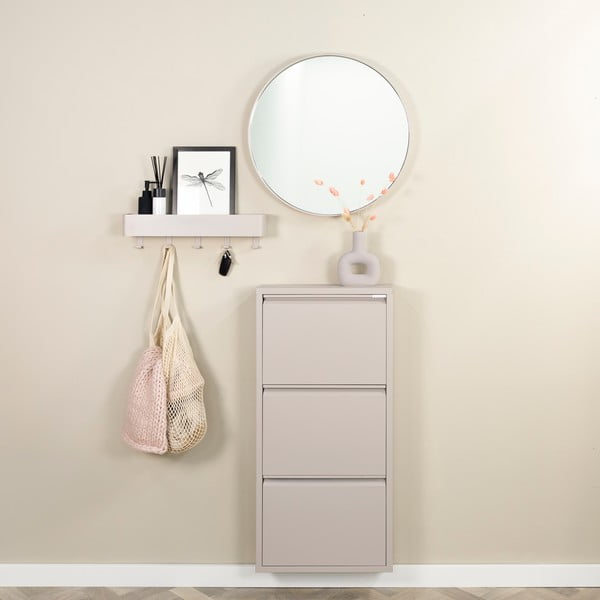 Szürkésbarna fém billenő ajtós cipőtartó 50x103x15 cm Billy – Spinder Design-image-1