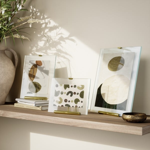 Aranyszínű üveg álló képkeret 19x23 cm Flute – Umbra-image-4