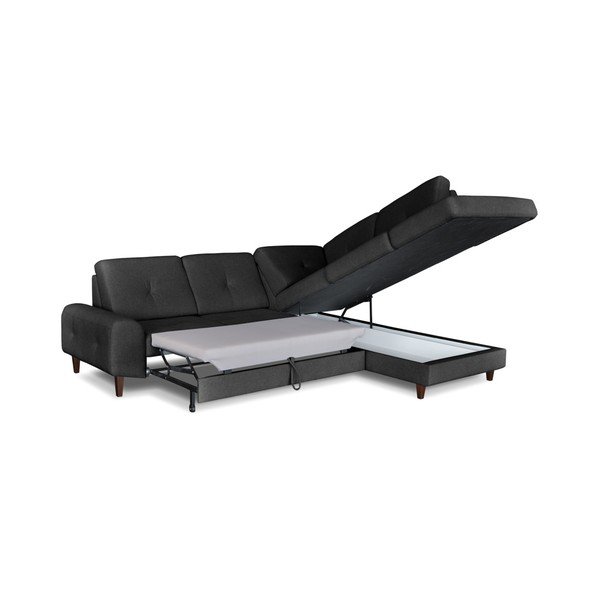 Beta szürke kinyitható sarokkanapé, jobb oldali kivitel - Windsor & Co. Sofas-image-4