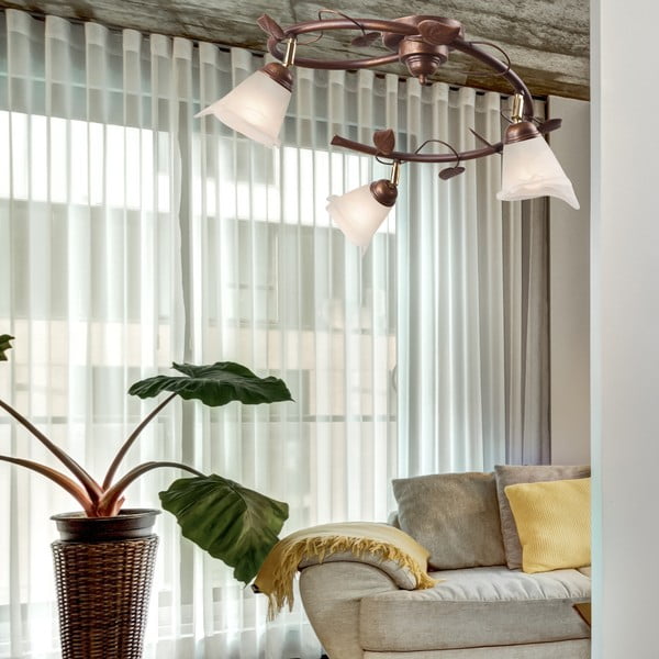 Sötétbarna mennyezeti lámpa üveg búrával ø 13 cm Bluszcz – LAMKUR-image-2