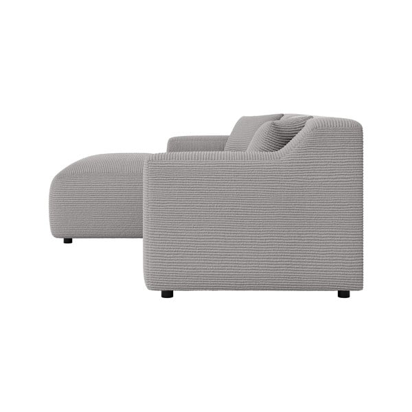 Világosszürke kordbársony sarokkanapé (bal oldali-heverő résszel) Martin – Ropez-image-3