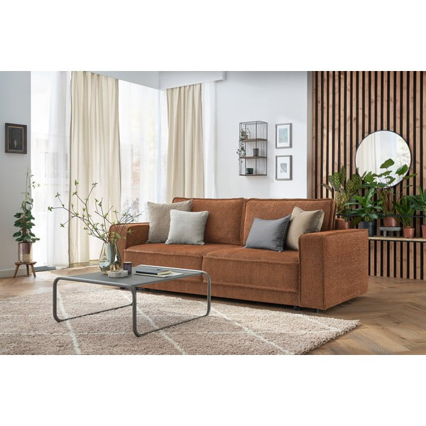 Narancssárgás barna kinyitható kanapé Emile - Bobochic Paris-image-3